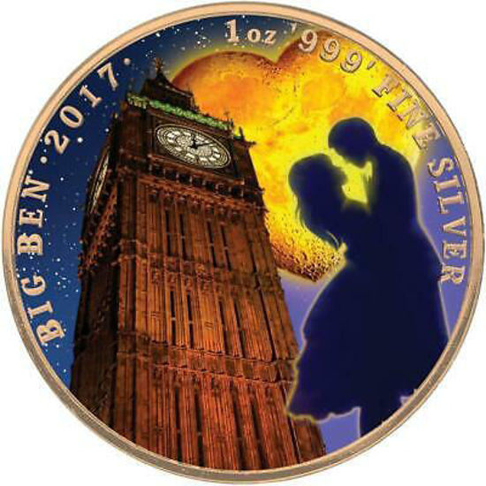 Picture of Позолочена монета "Біг Бен - День Святого Валентина" Великобританія 2017