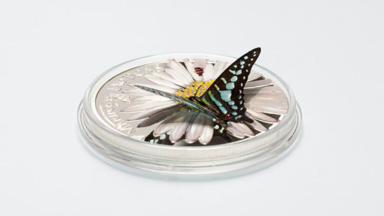 Picture of Срібна монета серії Екзотичні метелики  "GRAPHIUM POLICENES" 31.1 грам 2015 р.