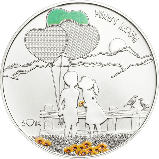 Picture of Срібна монета "Перше кохання - розфарбуй свою монету" 20 грам