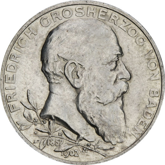 Picture of Серебряная монета "50-летие правления Фридриха I" 2 марки 1902 Баден Германская Империя
