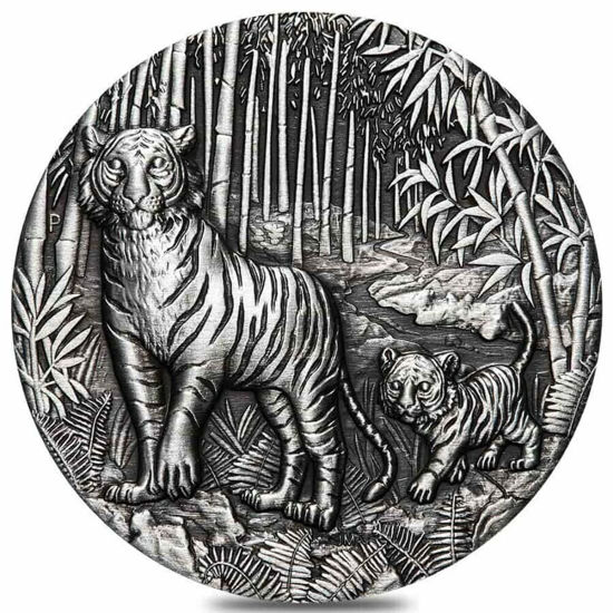 Picture of Срібна монета Австралії "Lunar III - Рік Тигра" 62.2 грам 2022 р. Antiqued 