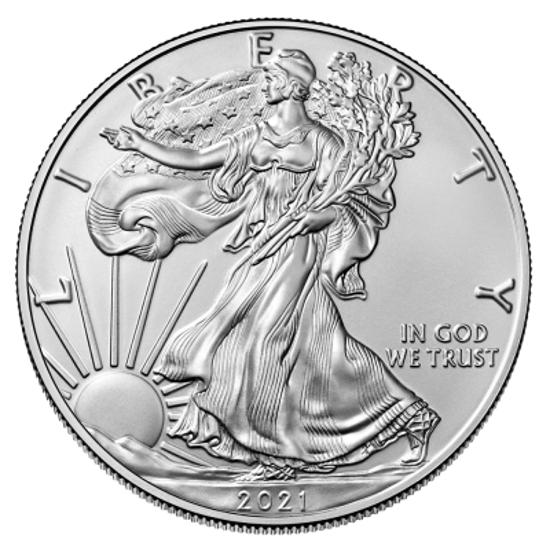 Picture of 1$ доллар США 2021 Американский Серебряный Орел Liberty 31,1 грамм