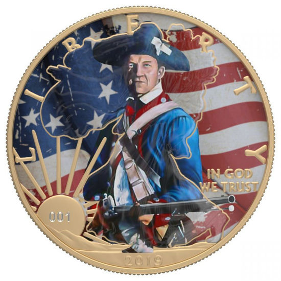Picture of Серебряная монета Американский орел "Liberty - Гренадер" серия Лица Америки 2019 г.