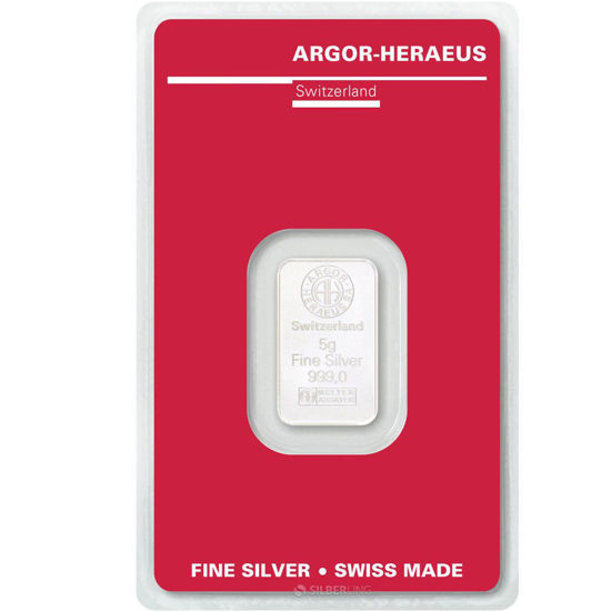Picture of Срібний злиток 5 ГРАМ ARGOR-HERAEUS (новий)