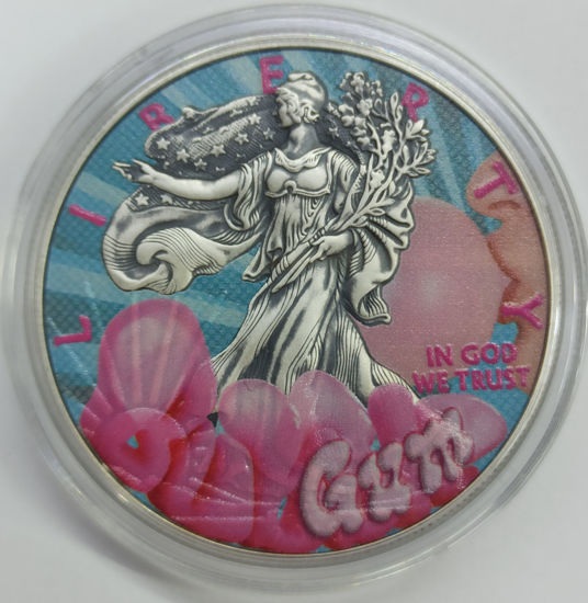Picture of Серебряная монета  "Американский орел Liberty - Бабл гам" 31.1 грамм 2018 г. США