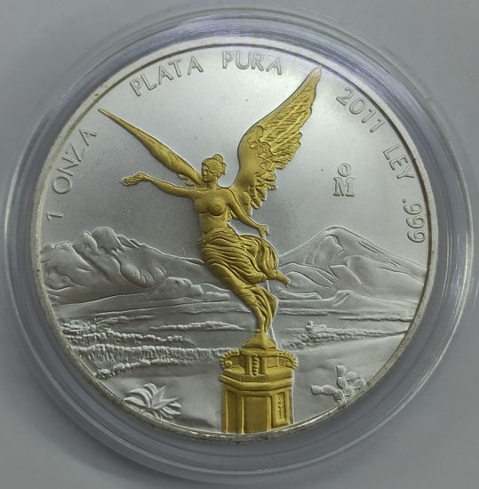 Picture of Серебряная монета с позолотой "Мексиканский Либертад" 31,1 грамм 2011 г.