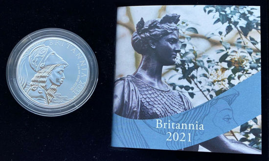 Зображення  Срібна монета "Великобританія Британіка Britannia" 31.1 грам 2021 рік