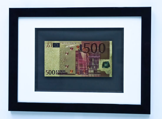 Picture of Позолоченная  банкнота в рамке 500 евро