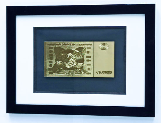 Picture of Позолоченная  банкнота в рамке 1000000 евро