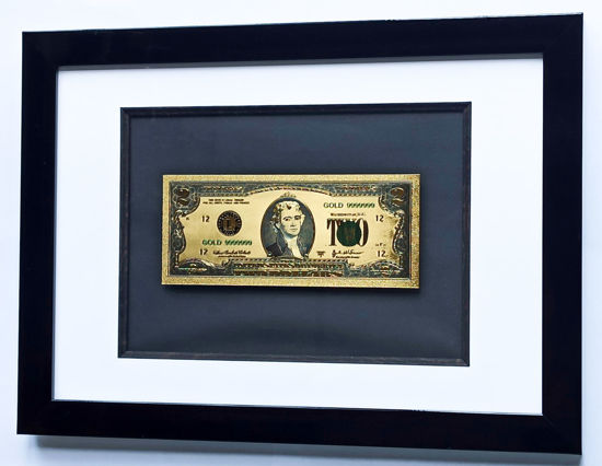 Picture of Позолочена банкнота в рамці 2 долара