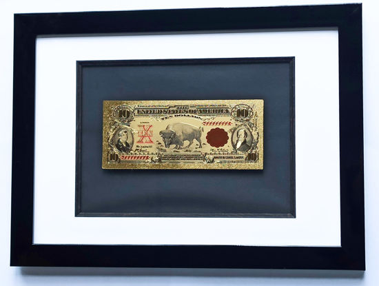 Picture of Позолоченная  банкнота в рамке 10 долларов