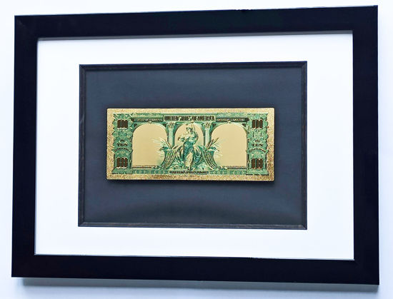 Picture of Позолочена банкнота в рамці 10 доларів