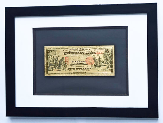 Picture of Позолоченная  банкнота в рамке 5 долларов