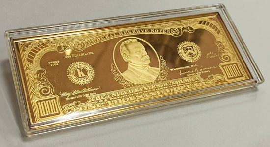 Picture of Серебряная купюра 1000 долларов США 124.4 г