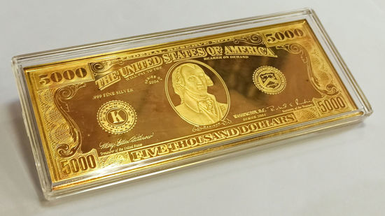 Picture of Срібна купюра 5000 доларів США 124.4 г