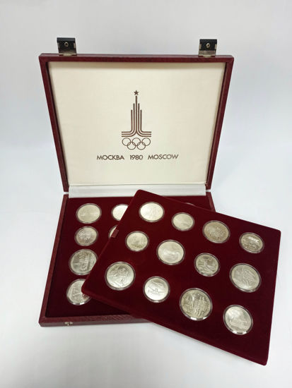 Picture of Набор монет, посвященный Олимпиаде 1980 в Москве (28 монет в фирменном боксе)