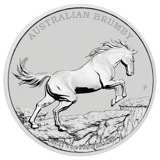 Picture of Серебряная монета "Лошадь BRUMBY" 31,1 грамм, 2021 год