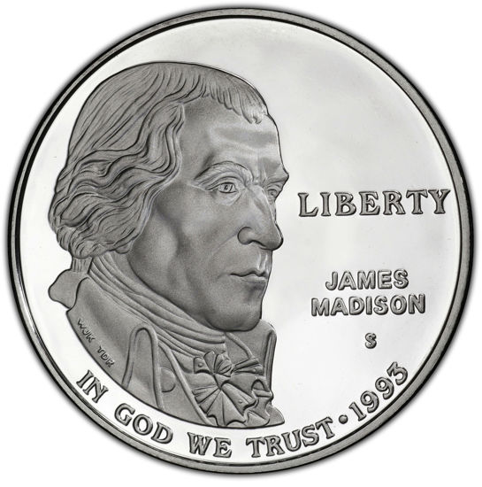 Picture of Срібна монета "Джеймс Медісон" 1 долар, 26,7 грам