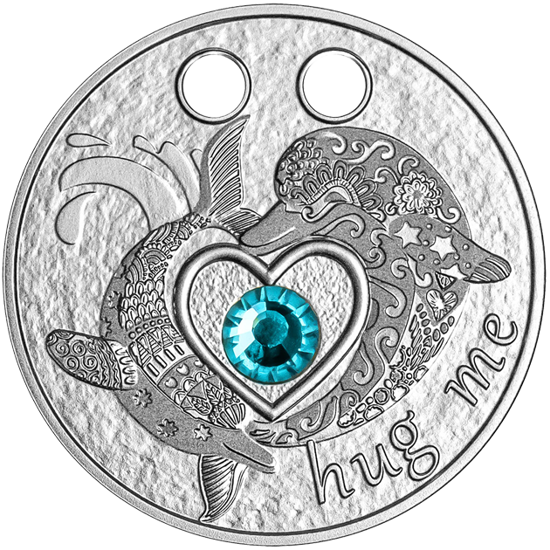 Picture of Серебряная монета "Обними меня (Дельфины)" 8,8 грамм, 2021 год