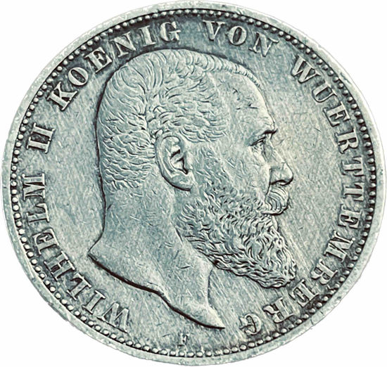 Picture of Срібна монета Вільгельм 5 марок 1907 Вюртемберг