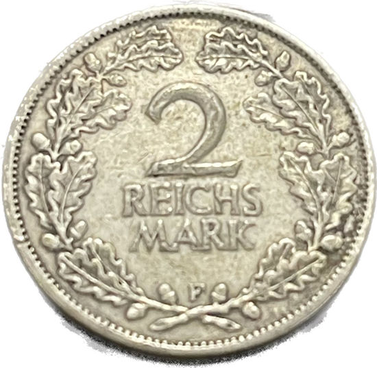 Изображение Серебряная монета 2 марки Германия 10 грамм, 1925 год