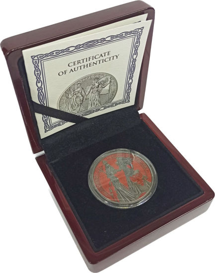 Picture of Серебряная монета «Аллегории - Британия и Германия» DARK RED 2019  31.1 грамм