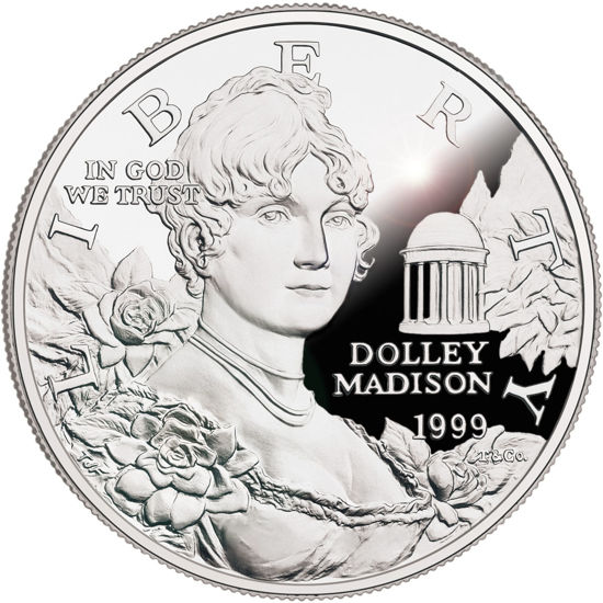 Picture of Серебряная монета "Долли Мэдисон" 26,73 грамм, 1999 год