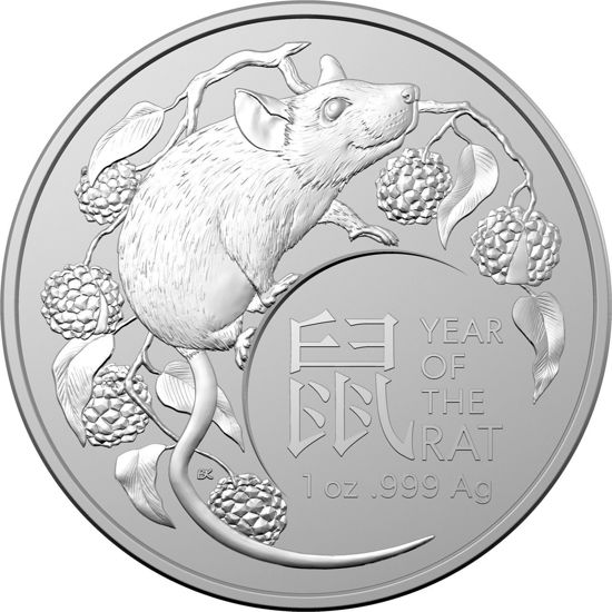 Picture of Срібна монета "Рік Щура" 31,1 грам, 2020 рік