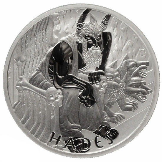 Picture of Серебряная монета "Аид" с серии "Боги Олимпа" 31,1 грамм, 2021 год