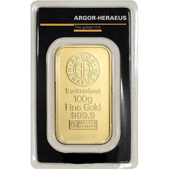 Picture of Золотий злиток 100 ГРАМ ARGOR-HERAEUS (новий)