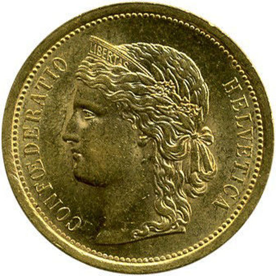 Picture of Золотая монета "20 франков" 6,45 грамм, 1883-1896 год
