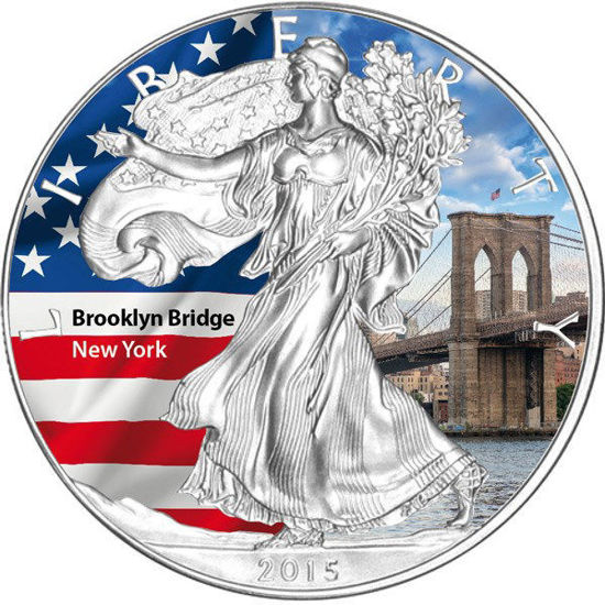 Picture of Американский Серебряный Орел Liberty "Бруклинский мост" 31,1 грамм, 2015 год