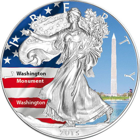 Picture of Американский Серебряный Орел Liberty "Монумент Вашингтону" 31,1 грамм, 2015 год