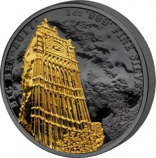 Picture of Серебряная монета "Биг Бен" 31,1 грамм, 2017 год (Gold Black Empire Edition)