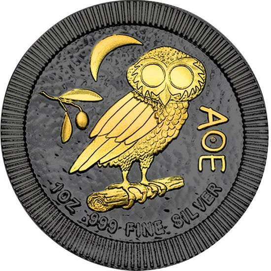 Picture of Срібна монета "Афінська сова" 31.1 г . (Gold Black Empire Edition) 