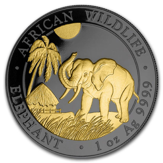 Picture of Слон - серия "Африканская Дикая Природа" 31,1 грамм, 2017 год (Gold Black Empire Edition)