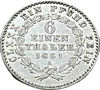 Picture of Серебряная монета 1/6 талера 5,34 грамм, 1861 год, Ангальт-Бернбург