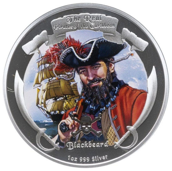 Picture of Серебряная монета "Черная Борода" 31,1 грамм, 2011 год