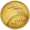 Picture of Золота монета "Національна зала слави бейсболу" 8,36 грам, 2014 рік
