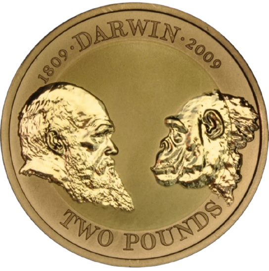 Picture of Золотая монета "Чарльз Дарвин" 15,98 грамм, 2009 год