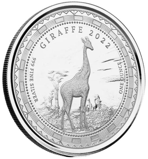 Picture of Серебряная монета "Жирафа" 31,1 грамм, 2022 год