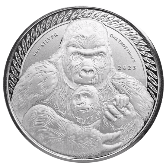 Picture of Срібна монета "Горила" 31,1 грам, 2023 рік