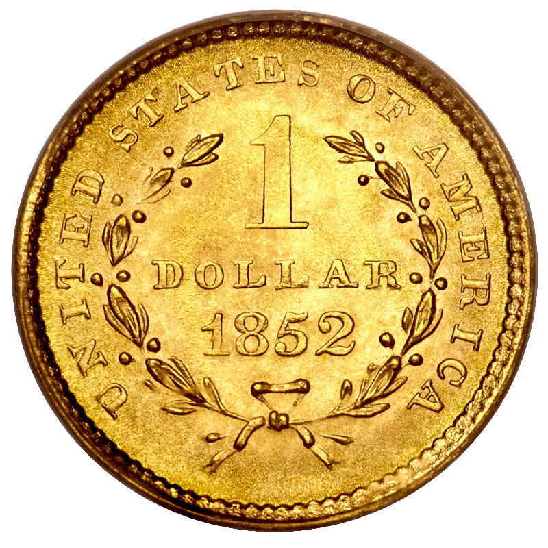 Золота монета "ЛІБЕРТІ-LIBERTY" 1 долар, 1952 рік. Монеты Украины и Мира