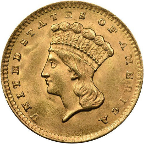 Picture of Золотая монета "ЛИБЕРТИ- LIBERTY" 1 доллар (INDIAN 1856)