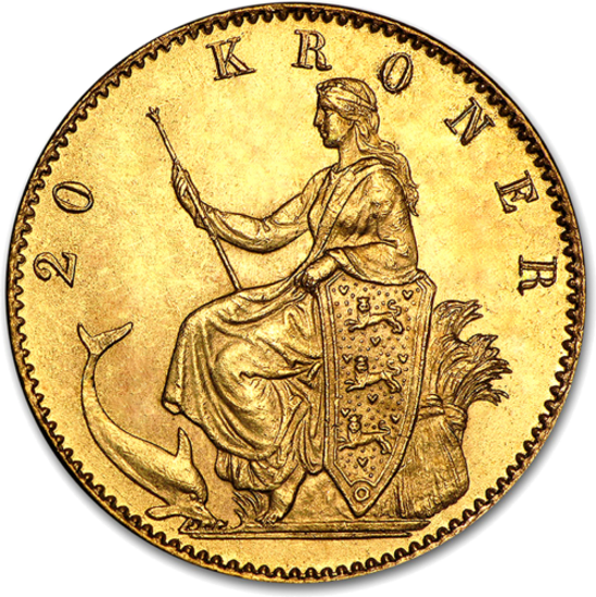 Picture of Золотая монета "20 КРОН КРИСТИАН IX" 8,96 грамм