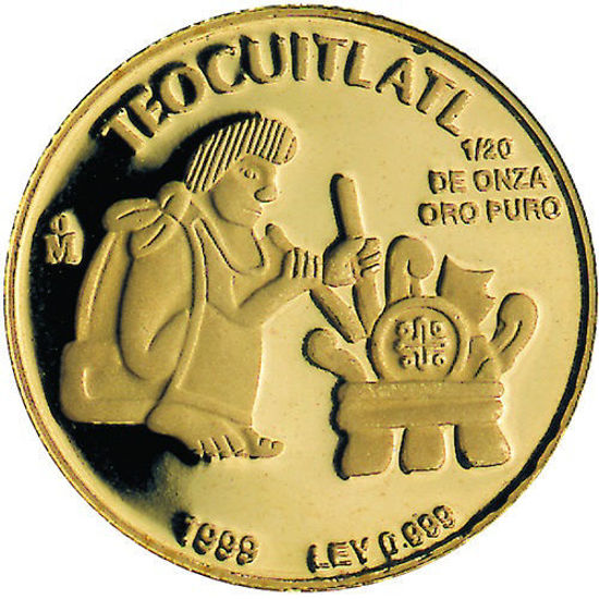 Picture of Золота монета "TEOCUITLATL" 1,55 грам, 1999 рік