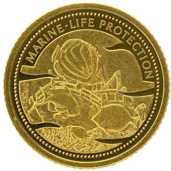 Picture of Золотая монета "Затонувший корабль" серия Защита морской жизни 1,24 грамм, 2000 год