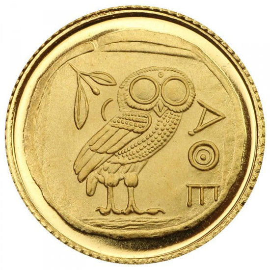 Picture of Золота монета "20 франків" Афінська сова, 1,24 грам, 2003 рік