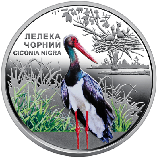 Picture of Пам'ятна монета "Чорнобиль. Відродження. Лелека чорний у сувенірному пакуванні" 5 гривень, 2024 рік, нейзильбер