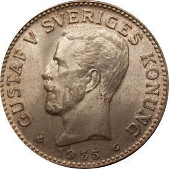 Picture of Срібна монета "2 крони Густав V" 15 грам 1910-1940 роки
